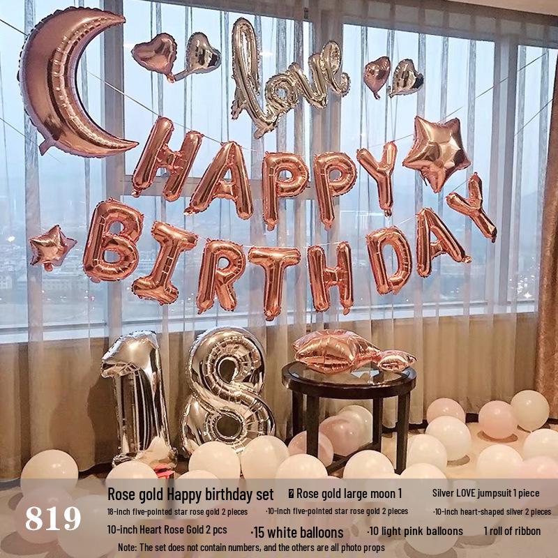 Romantic Birthday Balloon Set: High-End Decorations for Boyfriend or Girlfriend