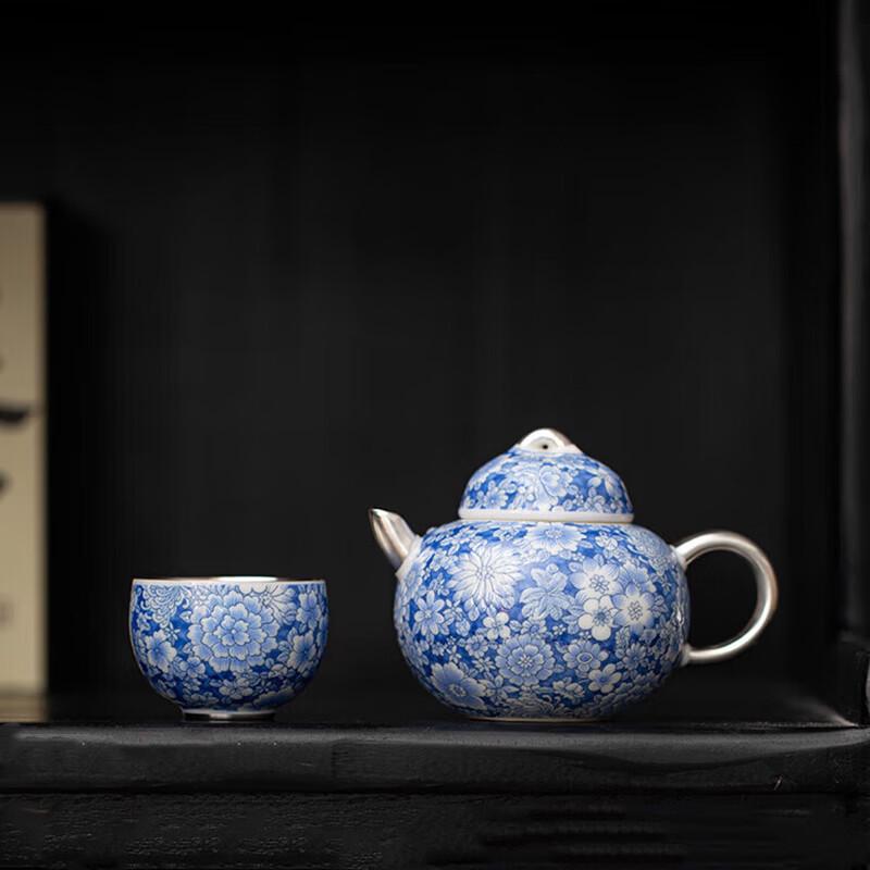 Master Zheng Wenqiang Ceramic Gilded Silver Tea Set