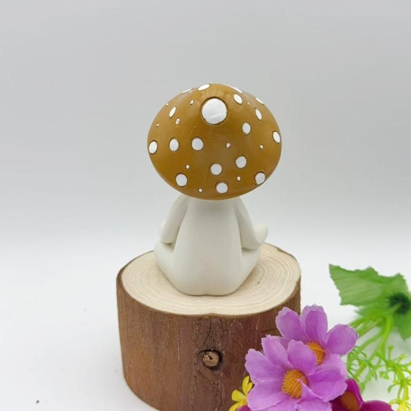 Garden Statue Fairys Garden Accessories Centrepieces Meditations Mushroom Figurines Sculptures Miniature Landscape Decors