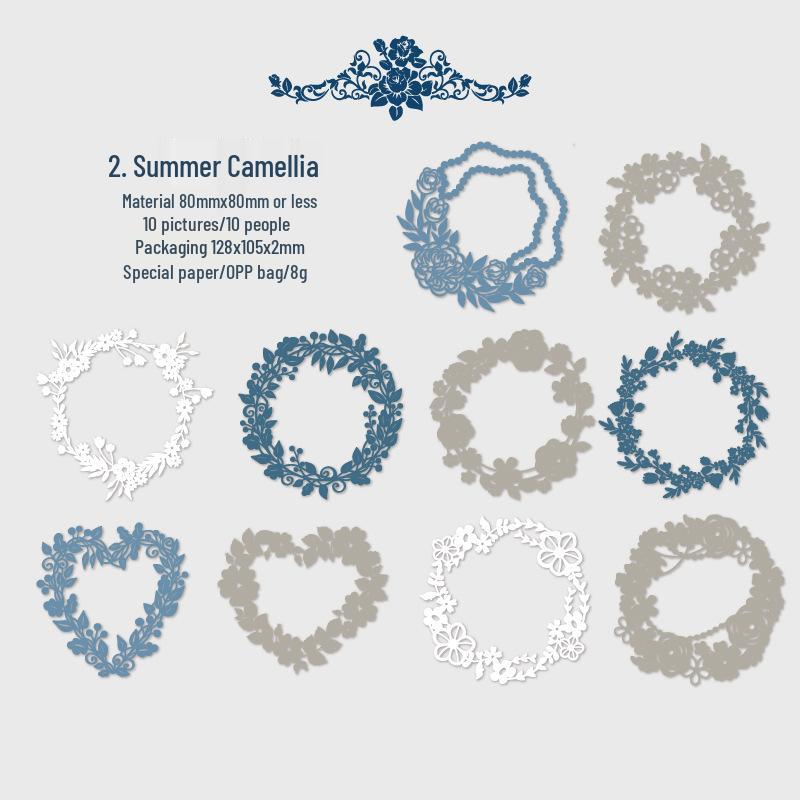 European Flower Wreath DIY Retro Journal Paper with Garden Theme - 6 Styles