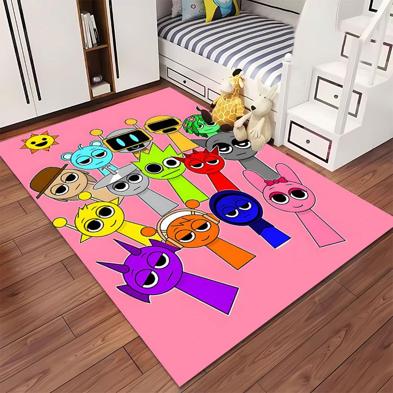 Colorful Cartoon Characters Carpet Suitable As a Non-slip Mat for the Living Room or Bedroom Sofa