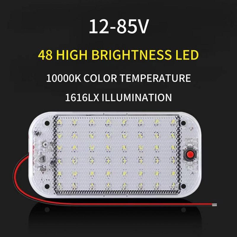 For 12v to 85v Cars/RVs/trailers/camper/boat High Brightness LED Lamp Bead Universal Roof Bars Car Reading Light Trunk Light