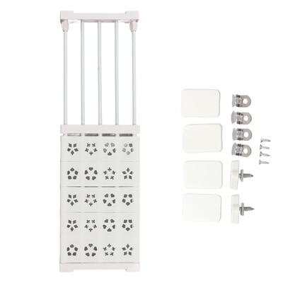Étagère de Tension de Placard Extensible Blanche Sans Perçage Organisateur Séparateur d'Étagère de Tension Télescopique pour Garde-Robe