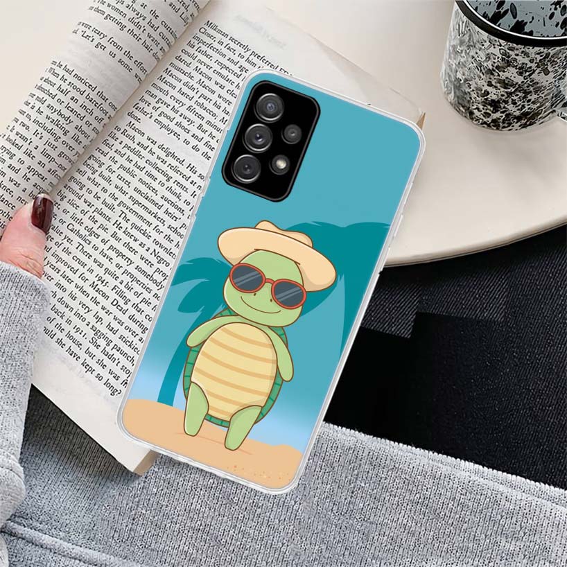 Cartoon Sea Turtle Tortoise Phone Case for Samsung Galaxy A17 A16 A15 A14 A13 A57 A56 A55 A54 A53 A37 A36 A35 A34 A33 A26 A25 A2