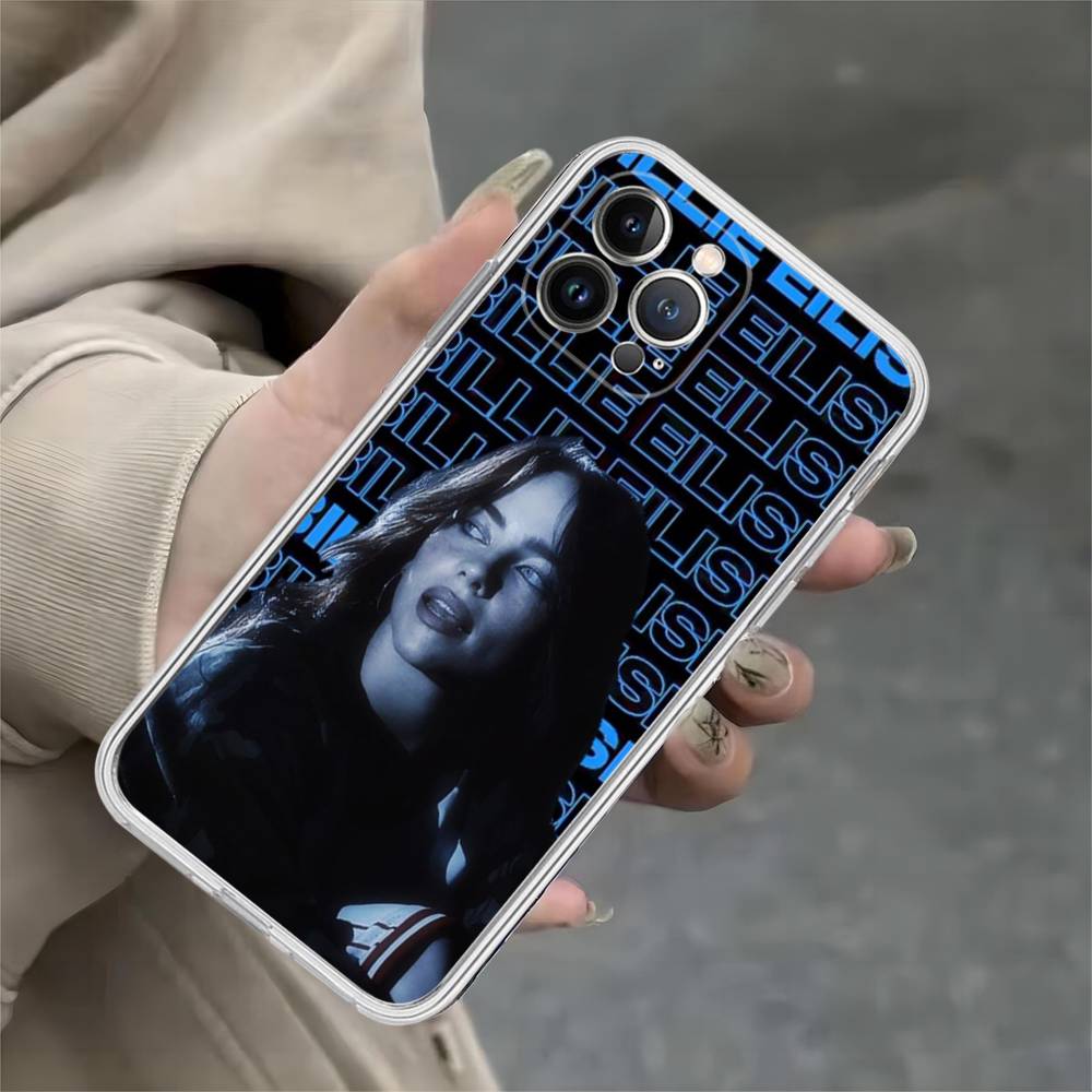 Pop E-Eilish Ster B-billie Transparante Telefoonhoes Voor IPhone 17 Air 16 Pro Max 15 14 13 12 11Plus Schokbestendige Hoes