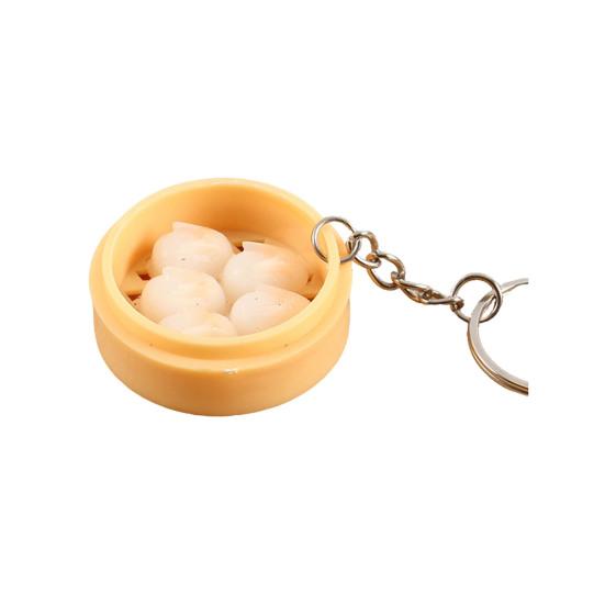 Keychain Pendant Food Steamer Design Lifelike Hanging Ornament Keys Backpack Car Decoration Daily Use Accessory