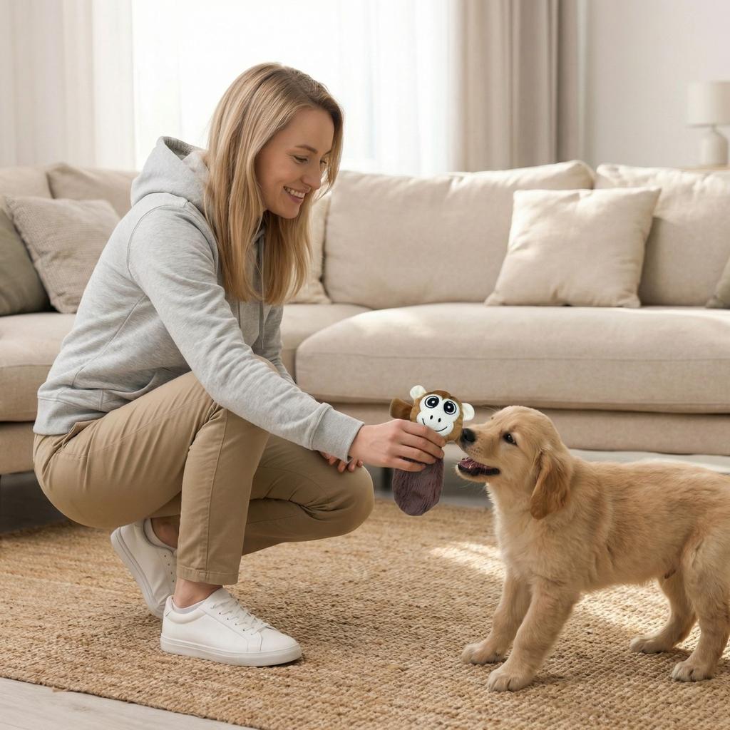 Interactive Squeaky Dog Toys Cartoon Animal Plush Pet Toys Resistant Teeth Grinding Chew Toys