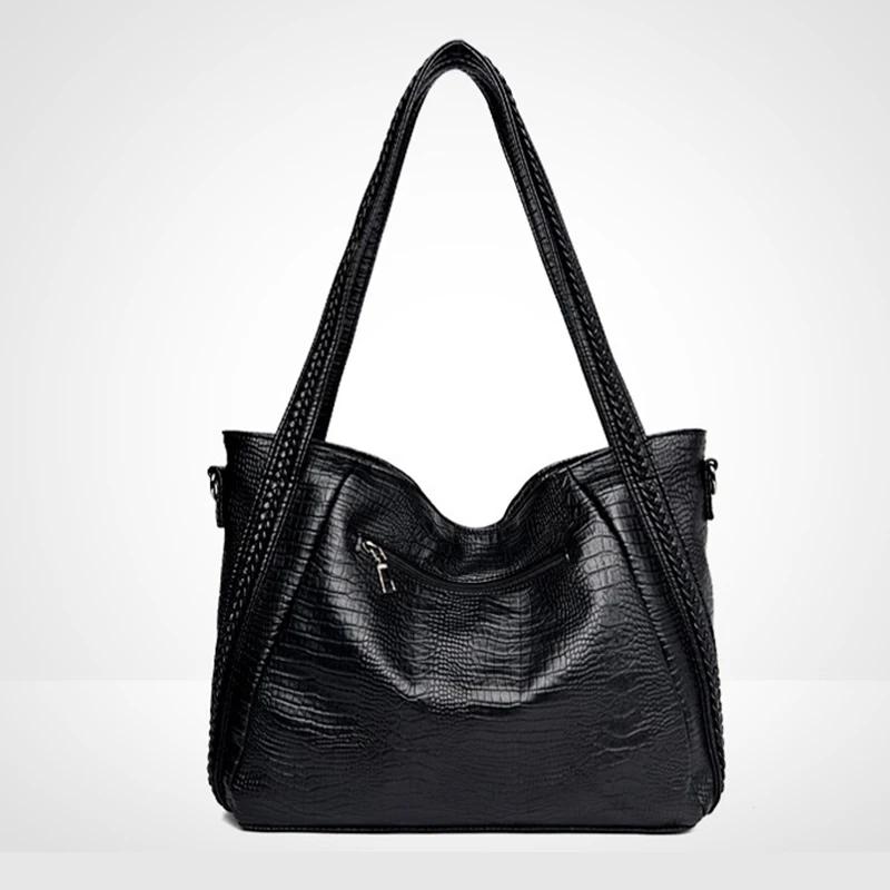 

Ретро женские сумки из крокодиловой кожи PU женская сумка через плечо повседневные сумки большой емкости