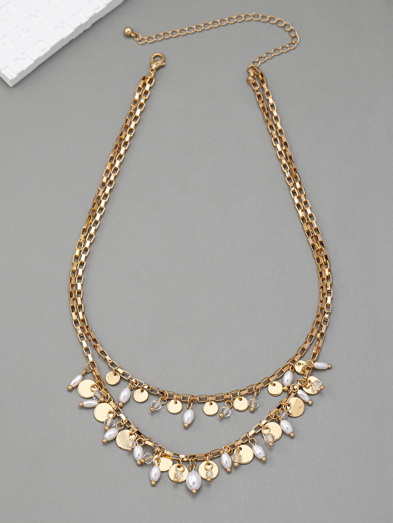 

Европейские и американские украшения Французское ретро многослойное жемчужное ожерелье с подвеской-каплей воды и кисточкой, роскошная бижутерия высокого класса