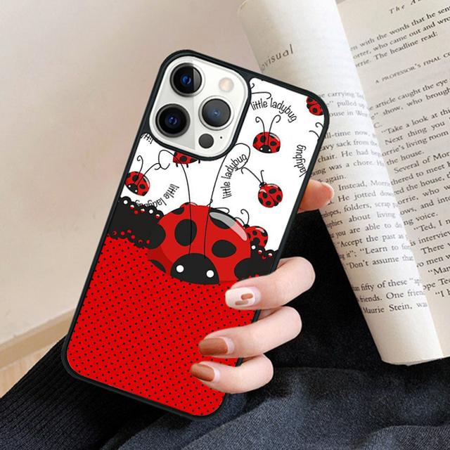 11 Colorful Ladybugs Phone Case Back Cover for iPhone 17 Air 16 15 14 13 11 12 Pro Max Plus Fundas Coque