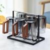 Naijiang Glass Water Cup Set with Wood Handle