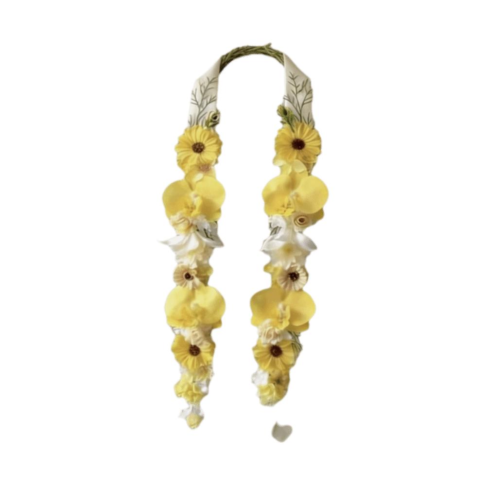 

Silk Fabric Satin Flower Sash Artificial Flower Artificial Floral Garland Student Graduation жовтий
