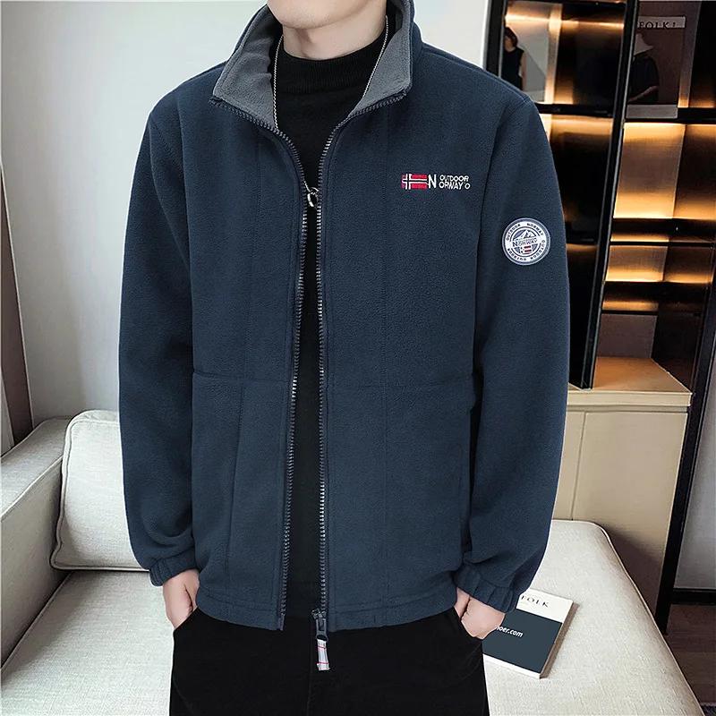Thickened Fleece Hoodie Men's Clothing Cross-Border Live Broadcast Soft inside Coat Jacket Outerwear Summer Thin Model