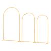 Arch Backdrop Stand, Set of 3, 2.2/2/1.8 m , Stable Structure, Easy Assembly, Gold Metal Arch Backdrop Stand for Wedding, Birthday Party, Graduation,