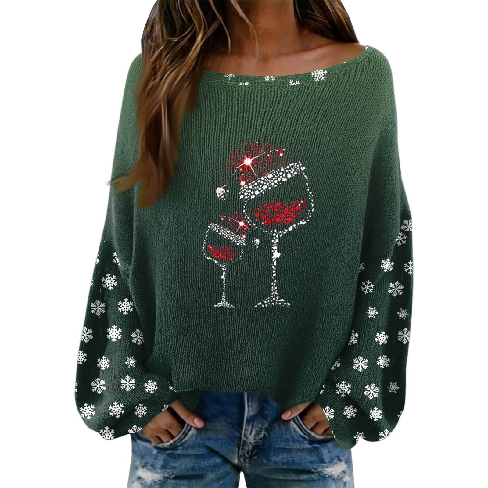 

Женский модный элегантный свитер с длинными рукавами XL