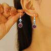 1 Pair Hook Earrings Natural Garnet Main Stone Drop Earrings