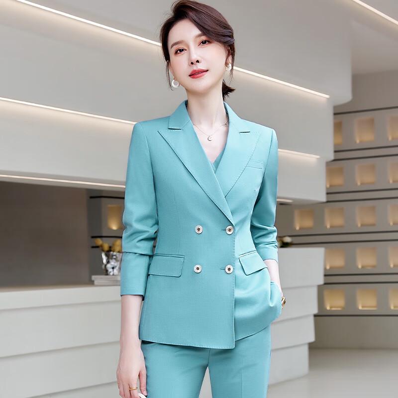 

Women s Double-Breasted Business Formal Suit Set M