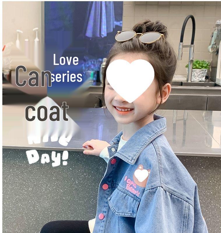 2025 Girls' Cute Moristyle Denim Jacket – Lightweight Spring & Autumn Fashion