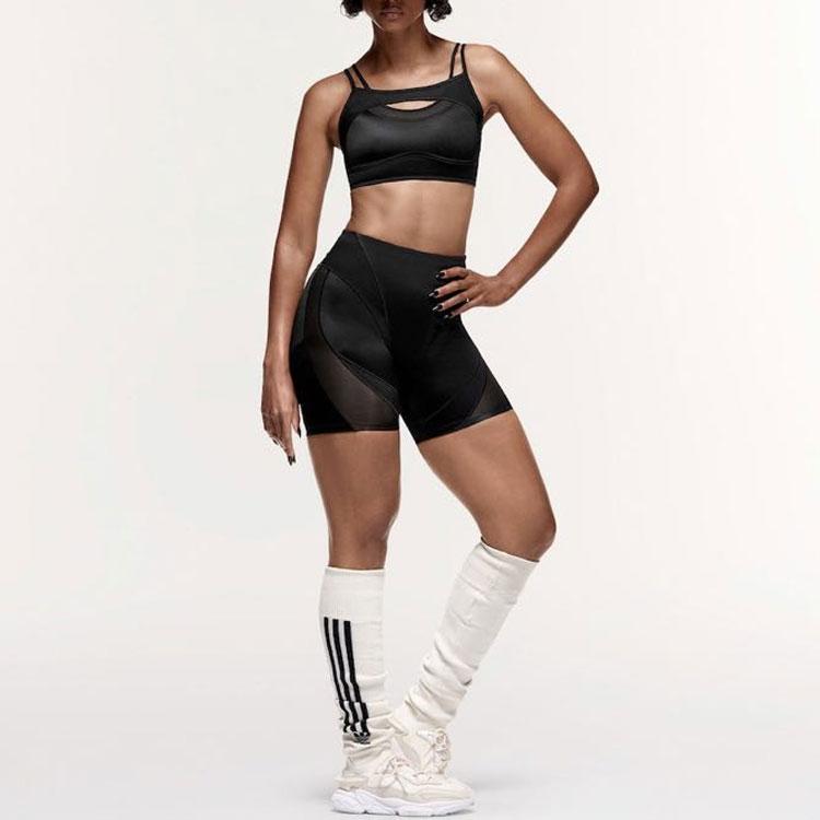 adidas Originals X Ivy Park FW23 U-Back Shiny Mesh Sports Bra Removable Pads Women Black IL9493
