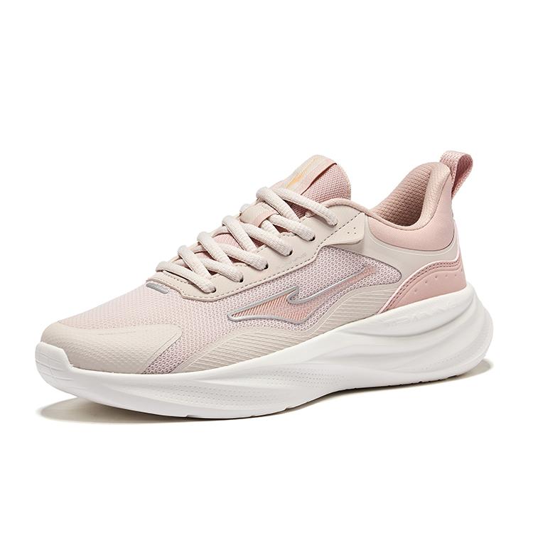 Hongxing Erke Linyun Daily Commuting Lightweight Rebound Low-Top Casual Running Shoes Women Sneakers Pink Gray Clay-Pink 52125103308-102