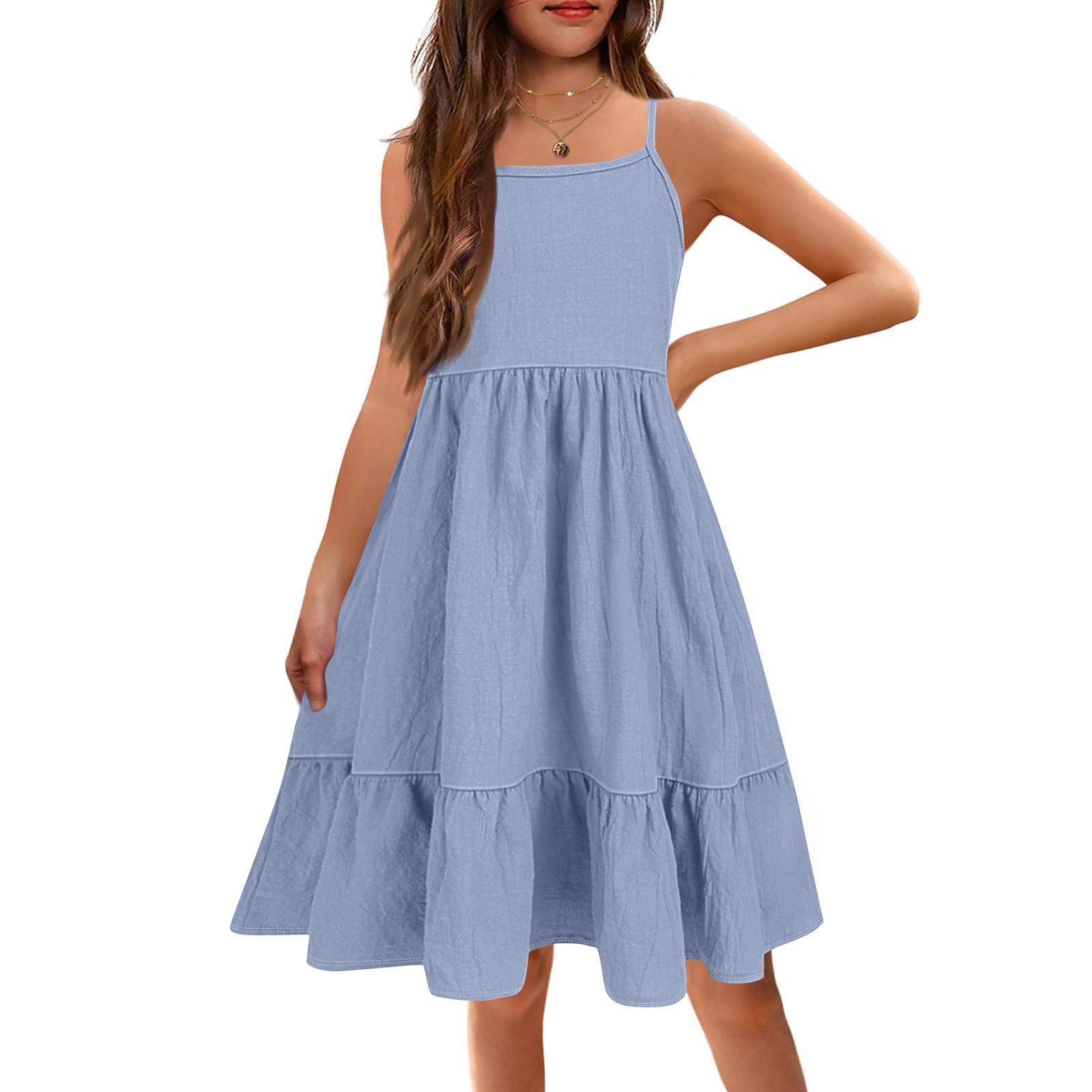

Летние дети соболезнуют без рукавов милые принцессы досуг платья девочек 120 циан