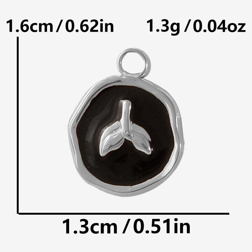 6pcs Punk Dark Black Stainless Steel Enamel Charms For Jewelry Making Supplies Sun Heart Cross Ocean Animal Pendant DIY Pendants