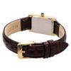 Seiko Women's Square Quartz Watch SWR066 with Champagne Gold Dial and Brown Leather Band