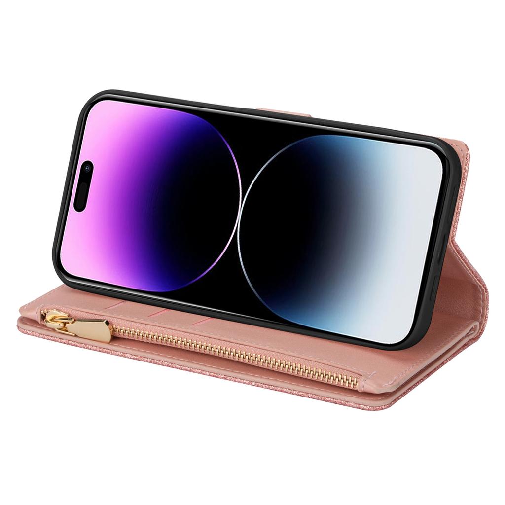 Pro iPhone 16 Pro Max Pouzdro Kožená Peněženka Kryt Telefonu Hvězdná Obloha Řezba