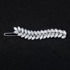 Fashion Barrette Cubic Zirconia Leaf Hair Clips for Women Accessories Bridal Wedding Hair Jewelry Party Bride Headpiece