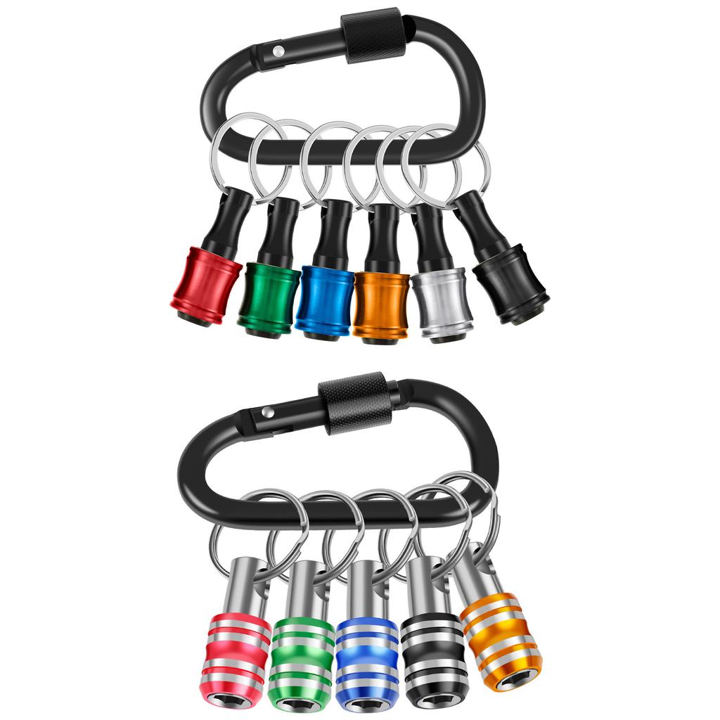 19PCS Screwdriver Bits Holder Extension Bar Keychain Screw Adapter with Carabiner Drill 1/4 Inch Hex Shank Hanging Carry Tool