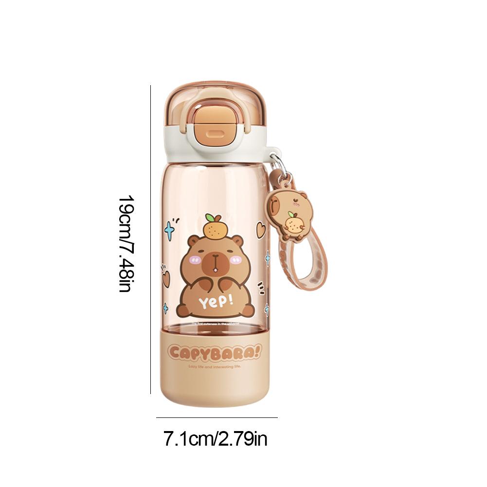Kreskówkowa Kapibara Szczelny Bidon ze Słomką i Paskiem do Noszenia Plastikowy Kubek z Kapibarą Szkoła Praca Podróże Wyjścia Artykuły