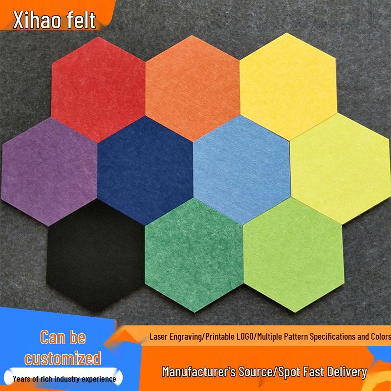 

Шестиугольная фетровая наклейка на стену - Сделай сам самоклеящаяся, защита от ударов, утолщенное украшение.