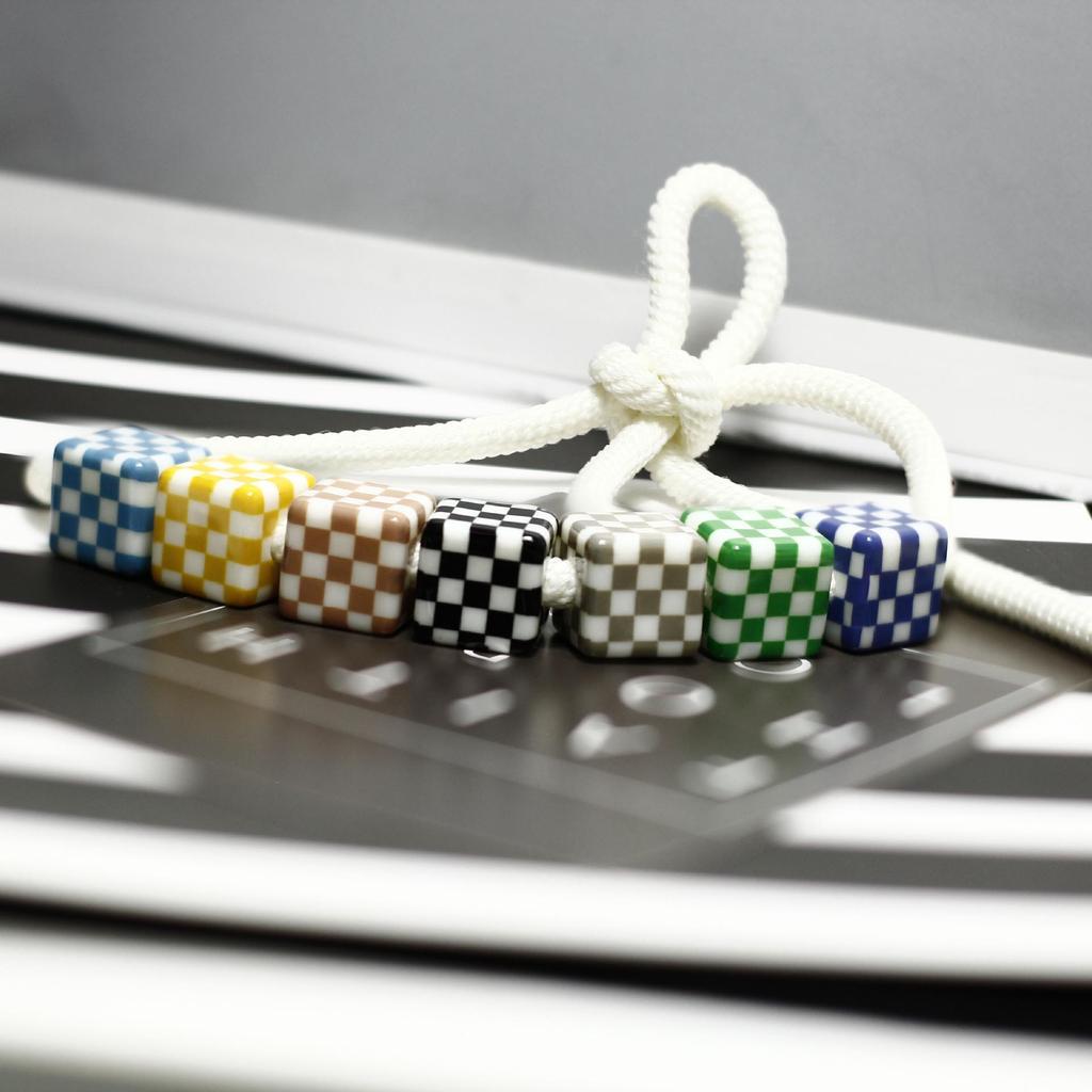 Acrylic Checkered Square Beads DIY Phone Chain Pendant Jewelry Accessories