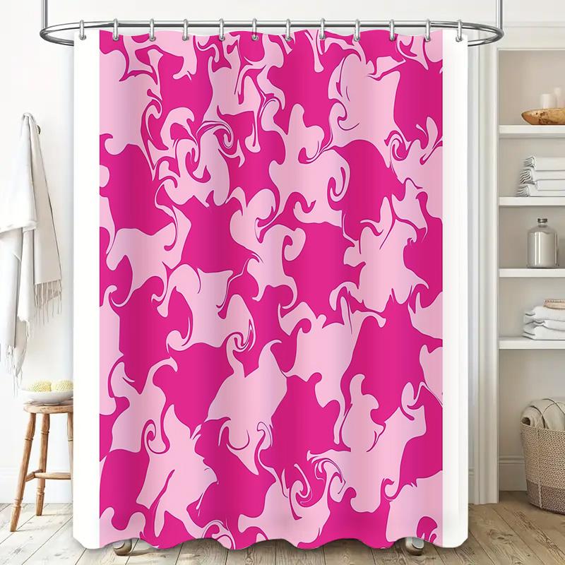 Bathroom Shower Curtain Floral Pattern Waterproof Fabric Decor Modern Farmhouse Vintage Coastal Home Spa