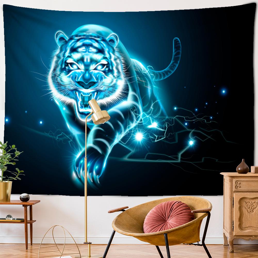 Psychedelic 3D Tiger Tapestry Wall Hanging Bohemian Impression Painting Hippie Tapiz Art Mystery Home Decor
