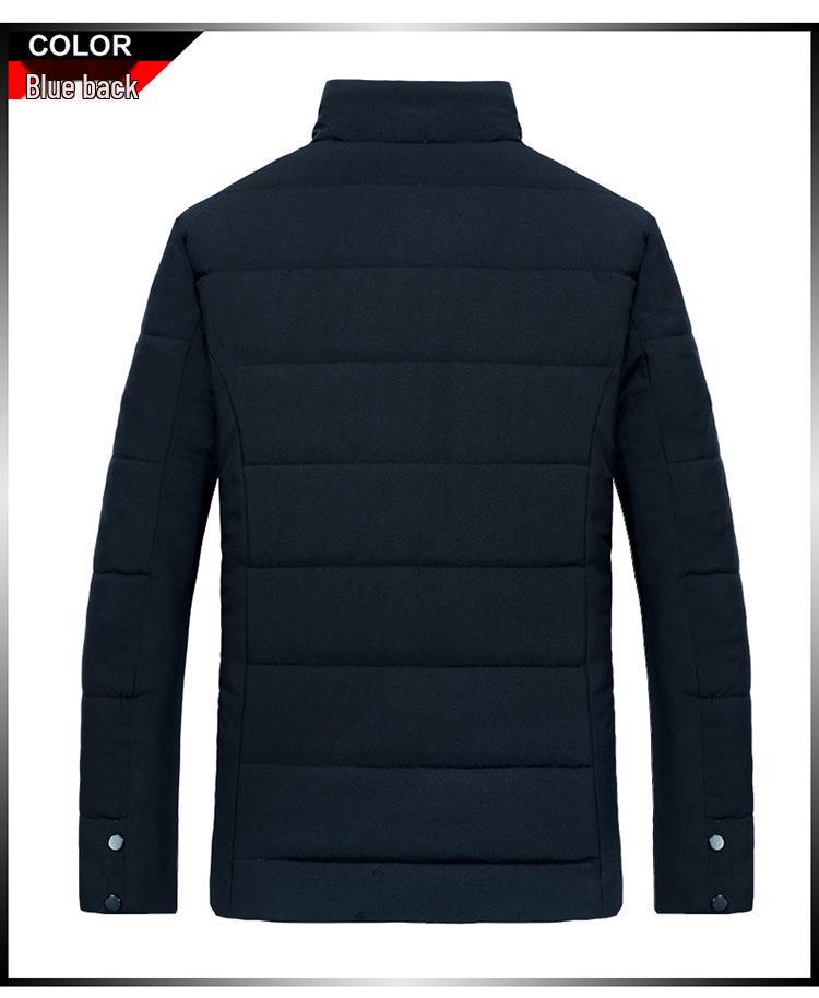 Men's Mid-Aged Cotton-Padded Business Jacket with Velvet Lining, Suitable for Ages 30-50.
