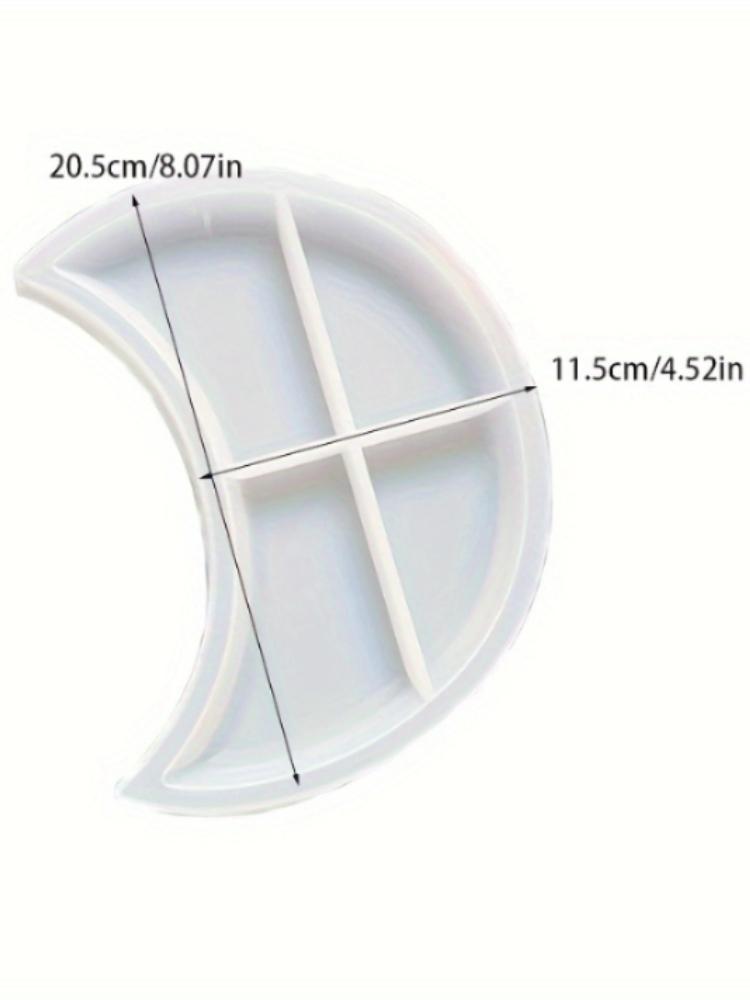 1pc Moon Shape Silicone Mold - Diy Storage,candle Holder,jewelry Storage - Multifunctional, Flexible And Easy To Use