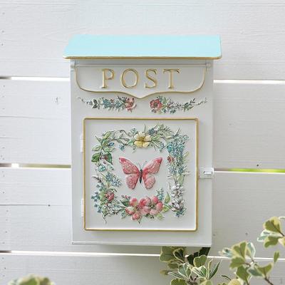 Wall Mount Mailbox Letterbox Charm Decor Retro Style Large Iron Post Box Mail for Front Door