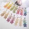 European and American Resort Style Multi-layer Handwoven Raffia Starfish Dangle Earrings