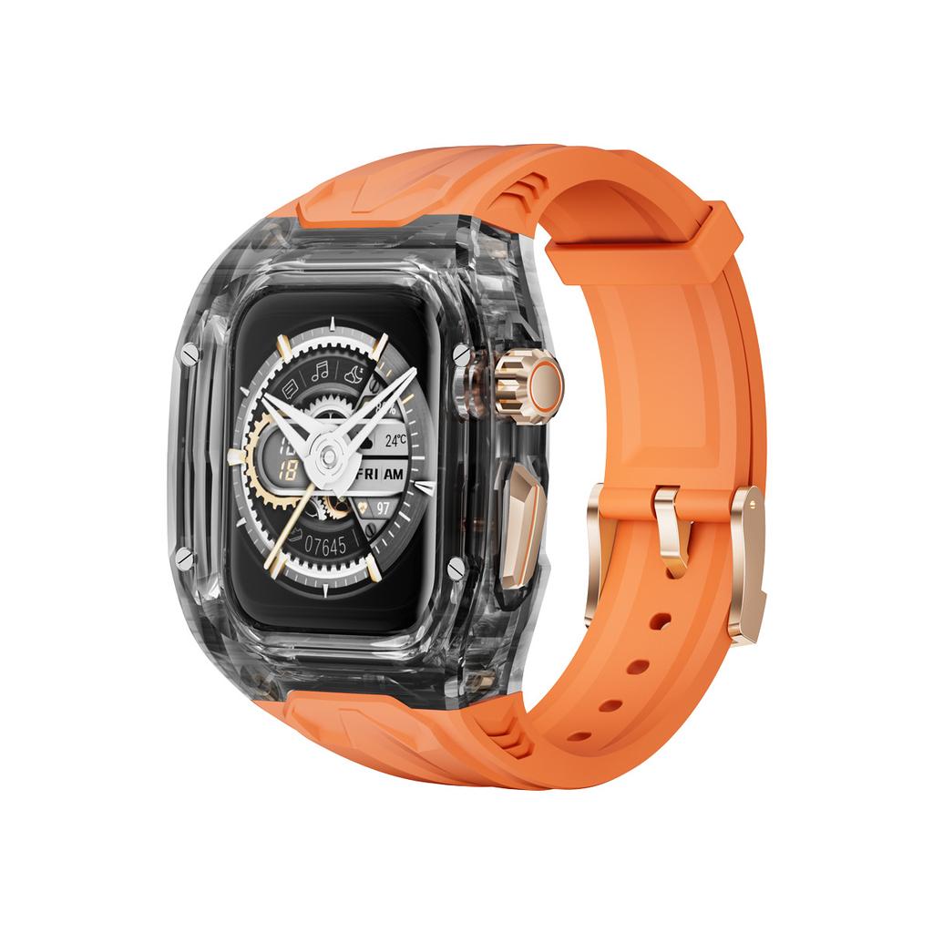 Transparent Modification Kit for Apple Watch Ultra 3 2 49mm Series 11 10 46mm 42mm PC+TPU Strap for Iwatch 9 8 7 45 41mm 40 44mm