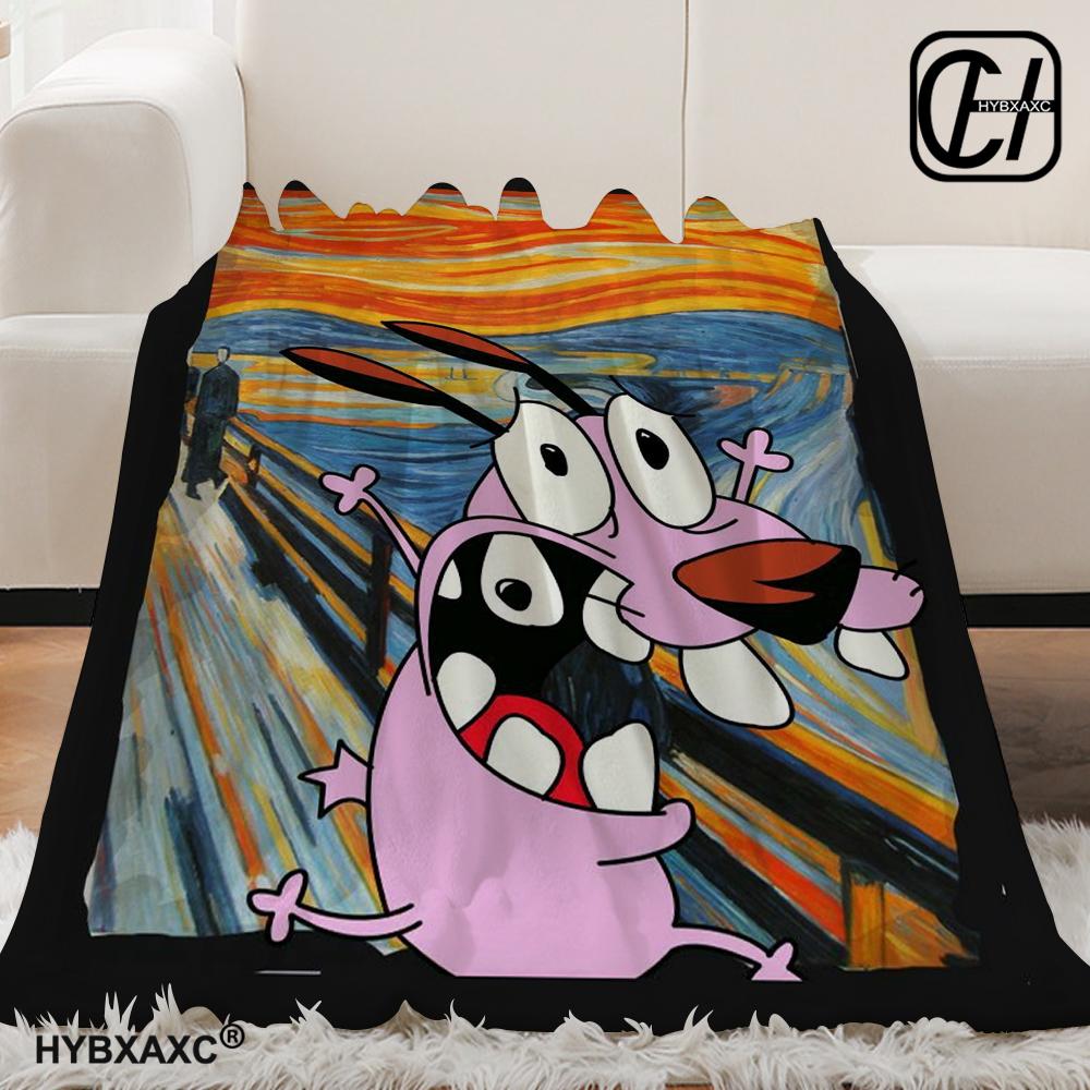 C-Courage The Cowardly Dog Printed Blanket Warm Soft and Comfortable Home Travel Blanket Sofa Bedding Cover Blanket Gift