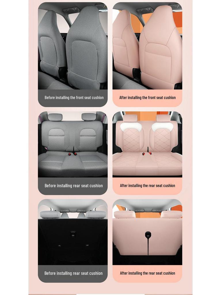 Leapmotor T03 Universal Cartoon Leather Car Seat Cover (All-Season, Full Surround)