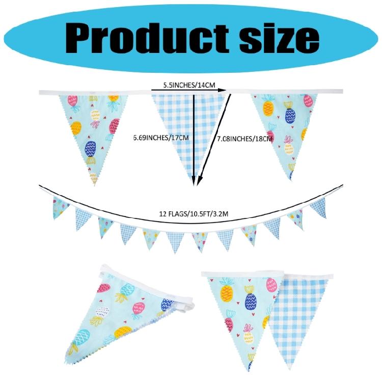 12Pcs Washable Fabric Pennant Flags Wedding Pennant Hanging Decoration For Birthday Christmas Anniversary Party