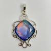 Natural 43 Ct CERTIFIED Opal 925 Sterling Silver Square Cushion Pendant Jewelry