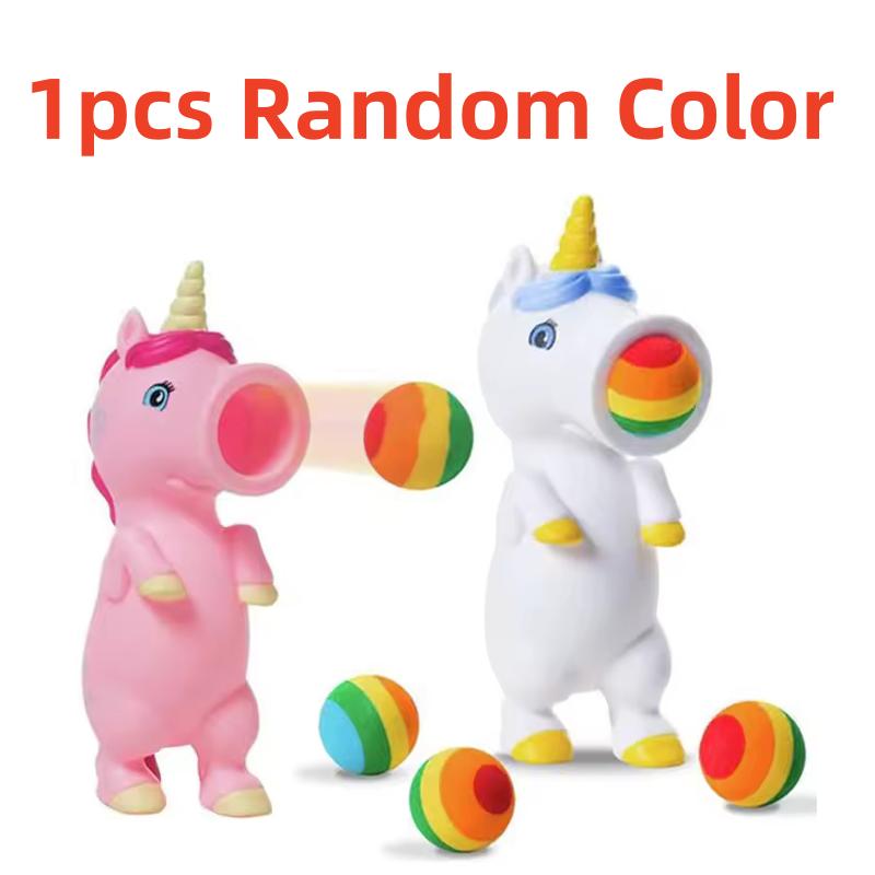 Bunter Niedlicher Einhorn Quetschball Schießer Schaumstoffbälle Kinderspaß Fidget Spielzeug Autismus Sensorische Stressbewältigung Tragbares Gadget Spielzeug