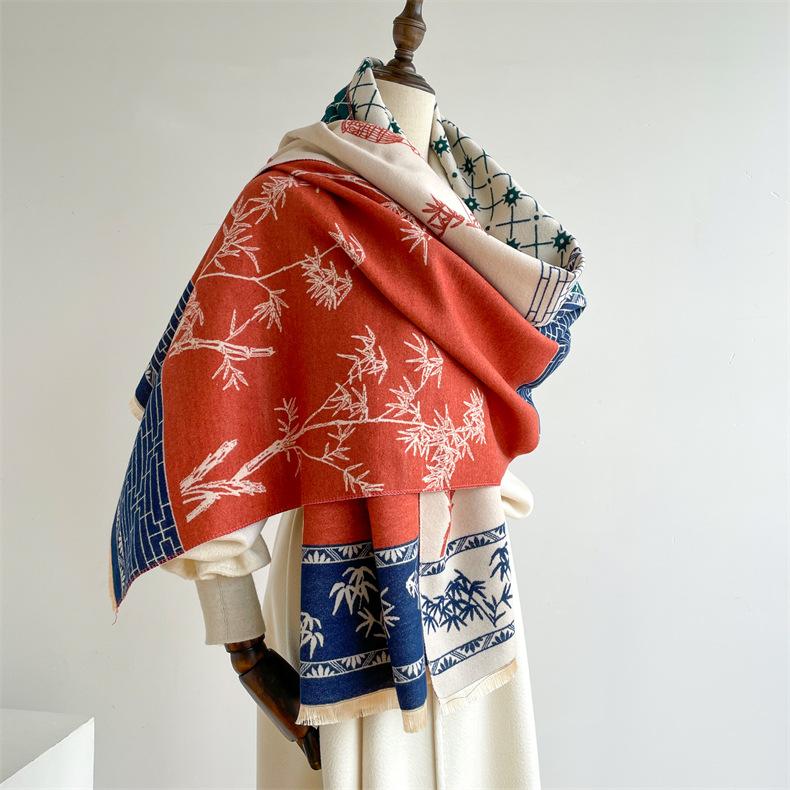 2024 Podzim/Zima Nová Imitace kašmíru Exteriér Teplý Kancelář Všestranný prodloužený silný šátek Klimatizace pro ženy