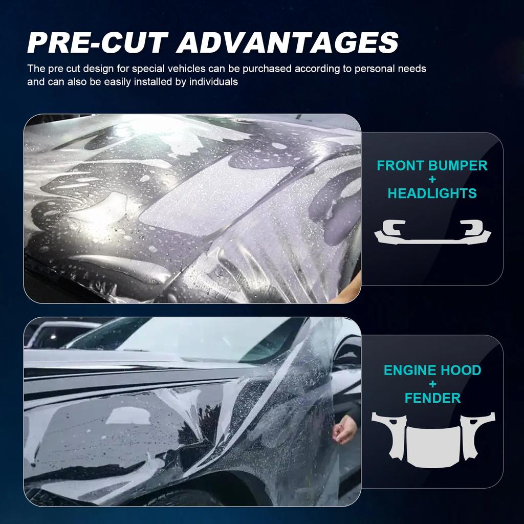 Pellicola Protettiva Vernice Pre-tagliata per Auto Per Ford Ranger Platinum Wildtrak Raptor XL 2023-IN SU Pellicola PPF Auto-rigenerante Adesivo per Carrozzeria Antigraffio