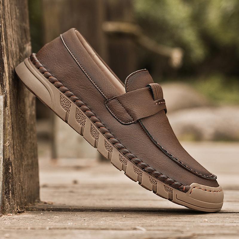 38-46 Handgefertigte Leder Herrenschuhe Lässige Spaltleder Schuhe Herren Slipper Komfortable Laufschuhe Fahrschuhe Mokassins Herren Flache Schuhe