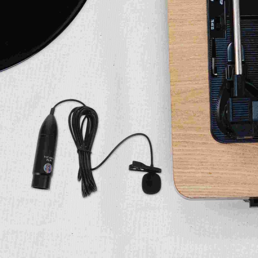 Noise Reduction Condenser Lavalier Microphone Headphones Cable Metal 48V Professional