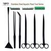 Stainless Steel Aquatic Plant Trimming Tools: Multi-Specification Scissors, Extended Sand Leveler, and Thickened Tweezers.